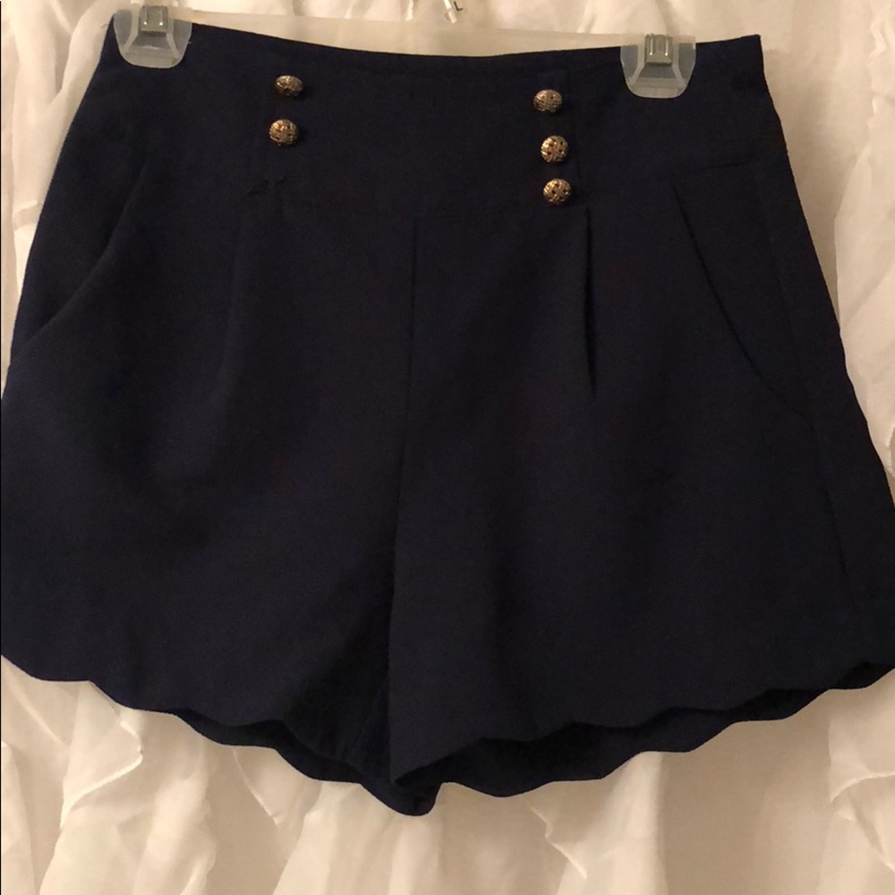 Navy blue high waisted shorts